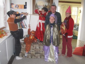 Three pirates, two crayons, a princess and baby Tigger